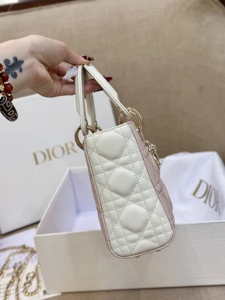 Dior Lady Mini Handbag for Women Pink Cowhide 18 cm product view 4