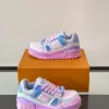 Louis Vuitton Men White and Blue Leather Sneakers product view 4