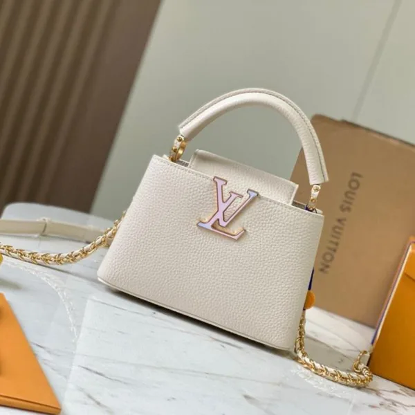 Louis Vuitton Capucines Beige Louis Vuitton Pattern Purple 21 cm Bag product view 1