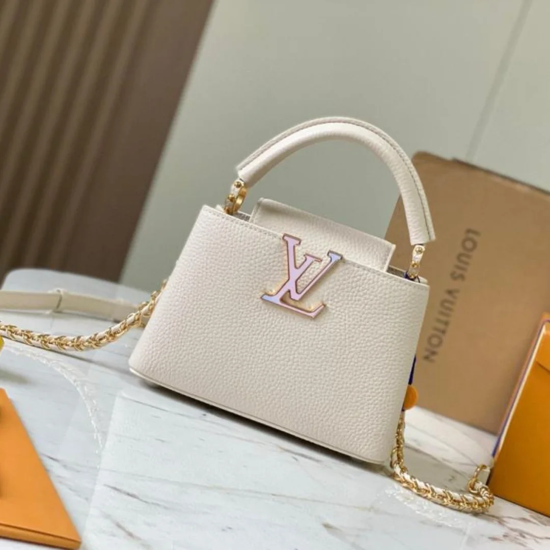 Louis Vuitton Capucines Beige Louis Vuitton Pattern Purple 21 cm Bag product view 1