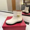 Valentino Women Ivory Leather Ankle Boots product view 5