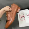 Valentino Women Brown Leather Loafers product view 2