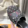 Louis Vuitton Women Black Leather Multicolor Logo Mules product view 2
