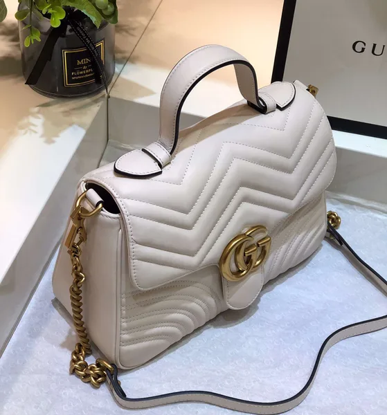 Gucci Marmont Top Handle Handbag White 27 cm product view 8