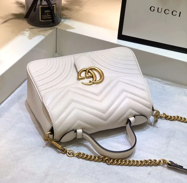Gucci Marmont Top Handle Handbag White 27 cm product view 4