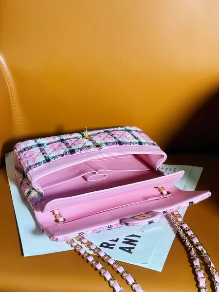 Chanel Mini Rectangular Flap Bag Pink, White and Black product view 3