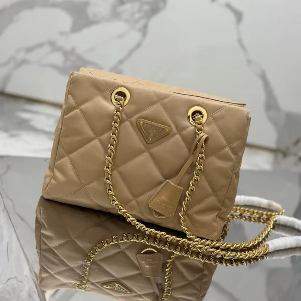 Prada Square Bag 28 In Black Re-Nylon And Saffiano Leather Trim product view 1