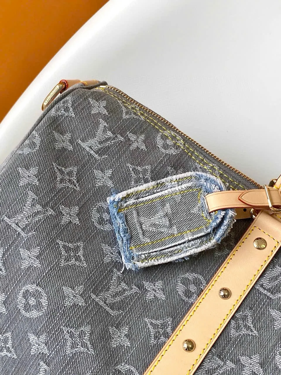Louis Vuitton Keepall Denim bandouliere 55 Grey Bag product view 6