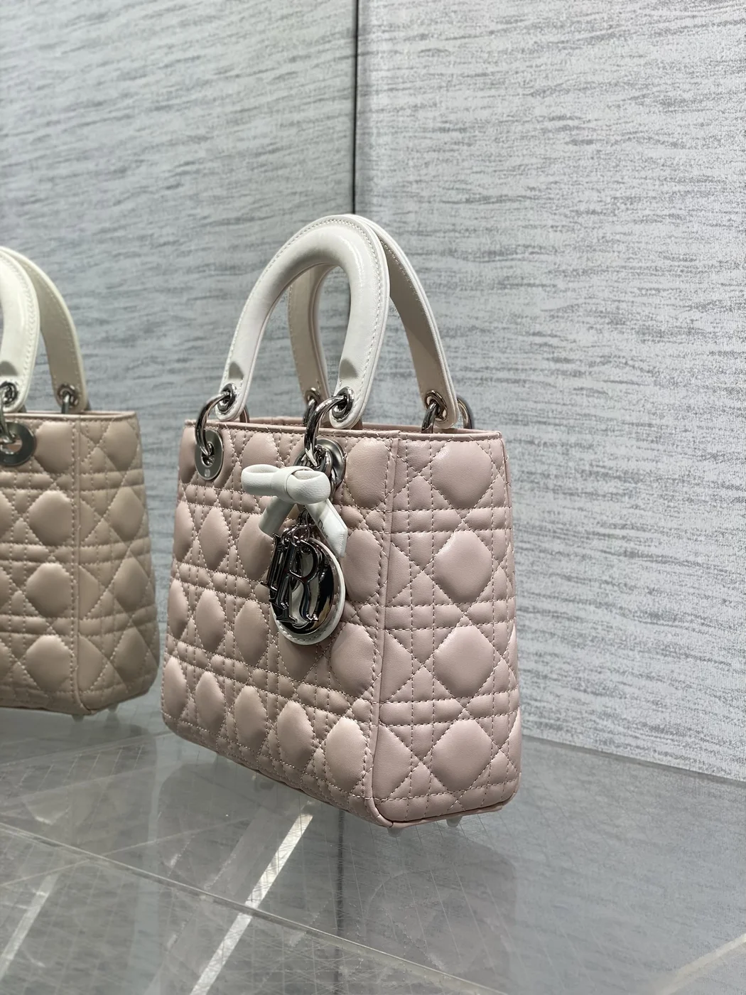 Dior Small Lady Dior Bag in Two-Tone Soupir Pink product view 4