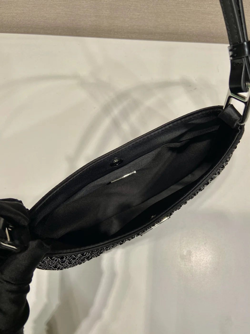 Prada Cleo crystal-embellished Shoulder Bag product view 5