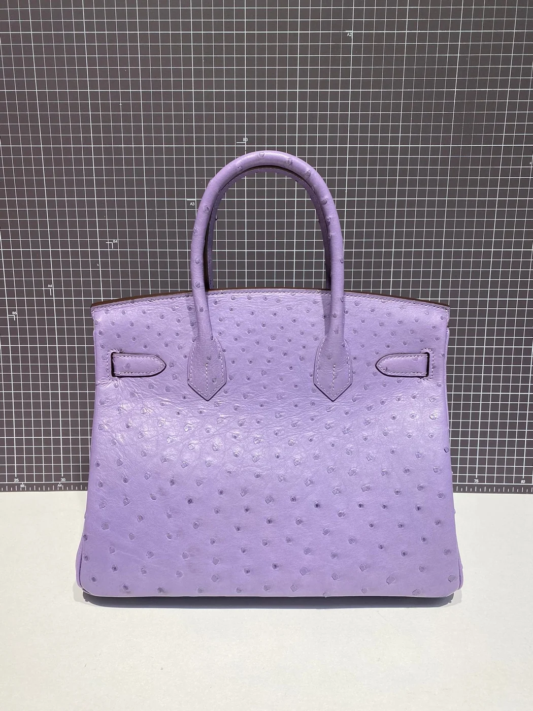 Hermès Birkin 30 cm Purple Ostrich Leather Silver Hardware Bag product view 2