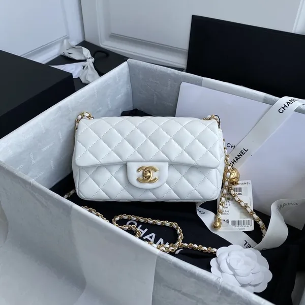 Chanel White Pearl Crush Mini Flap Bag product view 1