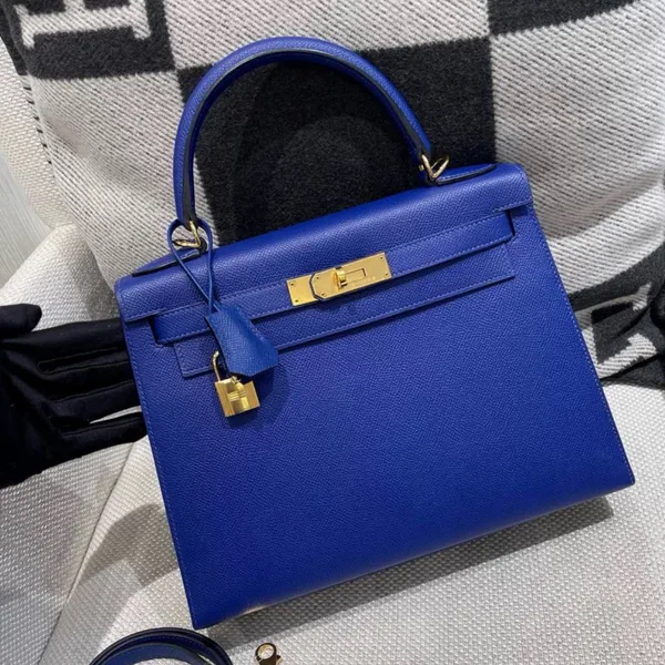 Hermès Kelly 28 Electric Blue Epsom Leather Gold Hardware Bag product view 1