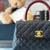 Chanel Handbag Coco Lock Gold Lizard Skin Black 24 cm product view 2