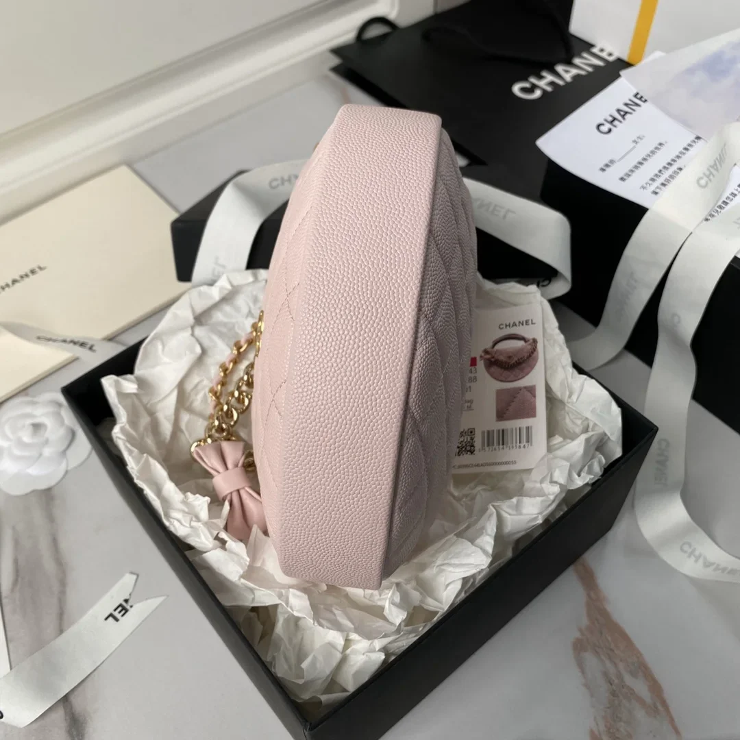 Chanel mini gold chain bag, light pink CN628 product view 5