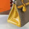 Hermès Birkin 30 Gray/Gold Crocodile Leather Gold Hardware – Custom Made Bag product view 3