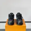 Louis Vuitton Men Black Leather Multicolor Logo Sneakers product view 2