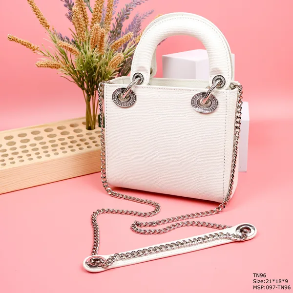 Dior My Lady White Beaded Handbag 21x18x9cm product view 7