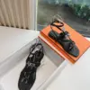 Hermès Women Black Leather Strappy Sandals product view 4