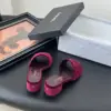 Chanel Women Burgundy Velvet Slide Sandals product view 5