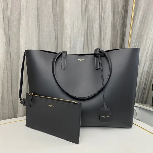 Saint Laurent East West grained leather tote product view 1