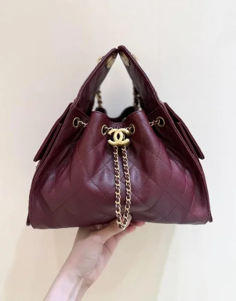 Chanel 25 Small Burgundy Gold Hardware Bag product view 5