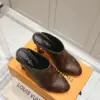 Louis Vuitton Women Brown Leather Mules product view 3