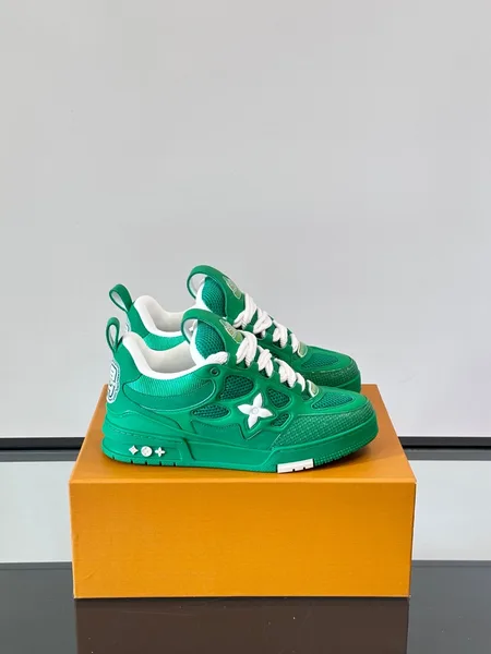 Louis Vuitton Men Green Mesh Sneakers product view 1