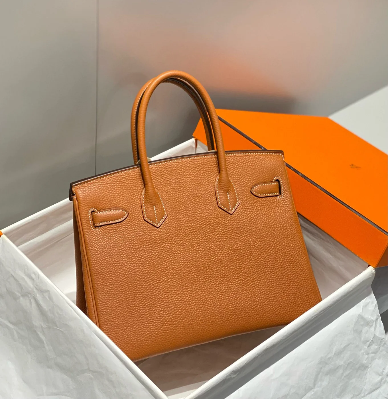 Hermès Birkin 30 Brown Togo Leather Silver Hardware Bag product view 2