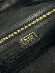 Prada Medium Top Handle Bag 30 In Black Nylon And Calfskin Trim product view 4
