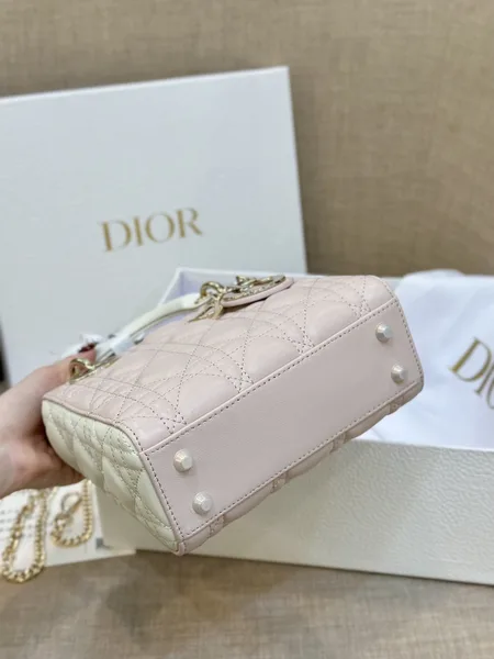Dior Lady Mini Handbag for Women Pink Cowhide 18 cm product view 2