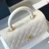 Chanel Coco Handbag Lizard Skin White With Lock Gold 23 cm product view 4