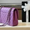 Chanel Classic Handbags Woman’s Purple Lock Silver 25 cm product view 3