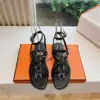 Hermès Women Black Leather Strappy Sandals product view 1