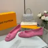 Louis Vuitton Women Pink Mesh Leather Ballet Flats product view 4