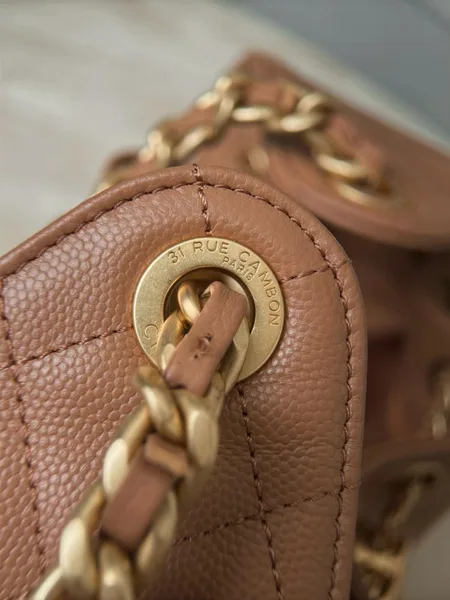 Chanel Small 25 Bag in Caramel Caviar Leather product view 2