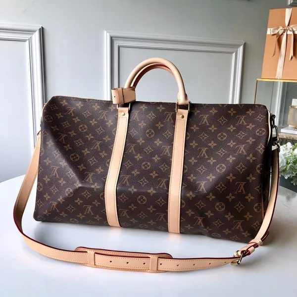 Louis Vuitton Monogram Canvas Keepall Bandoulière 55 Leather Duffle Bag product view 8