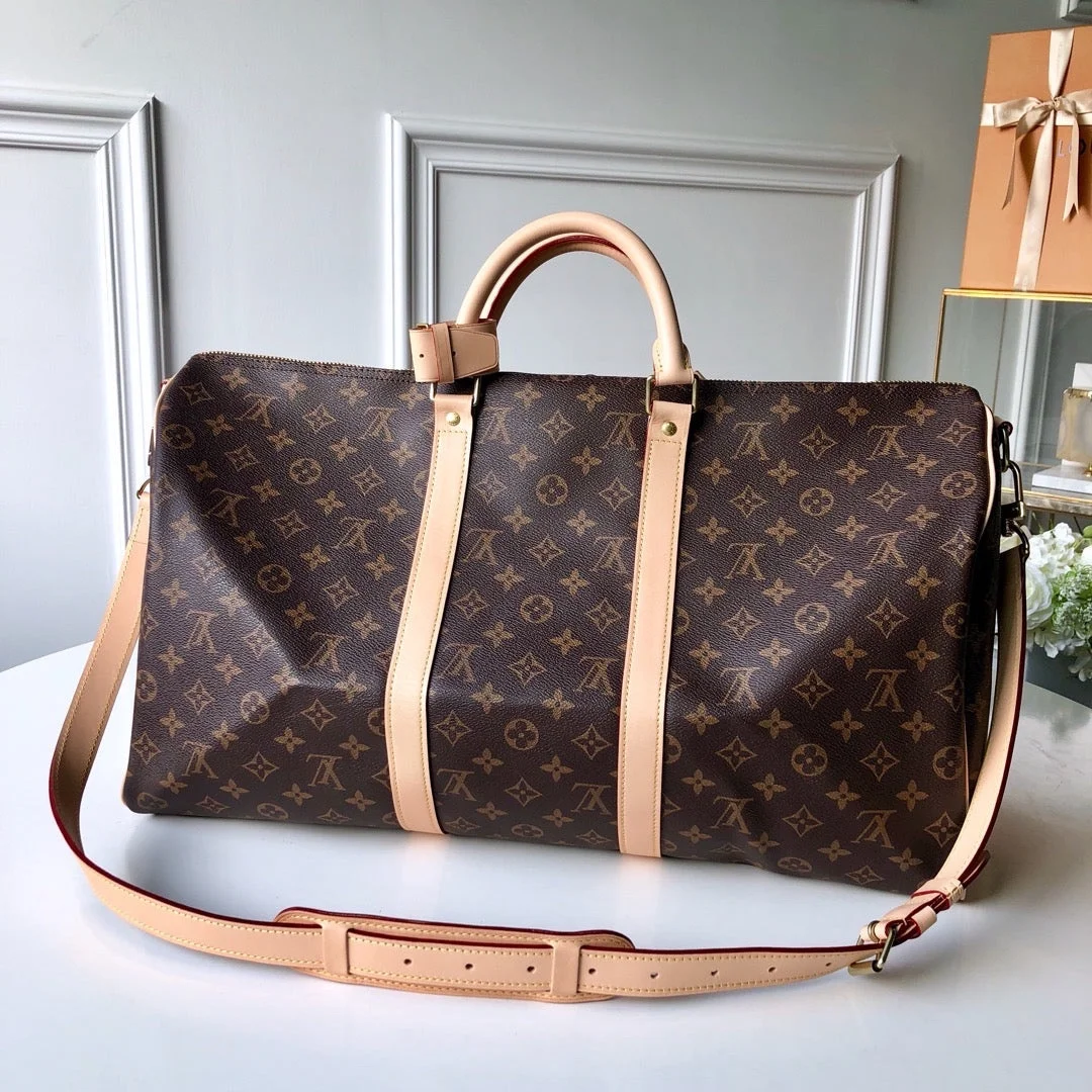 Louis Vuitton Monogram Canvas Keepall Bandoulière 55 Leather Duffle Bag product view 8