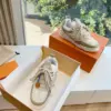 Louis Vuitton Women Beige Mesh Leather Sneakers product view 4