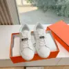 Hermès Women White Leather Sneakers product view 3