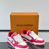 Louis Vuitton Men Red White Leather Sneakers product view 5