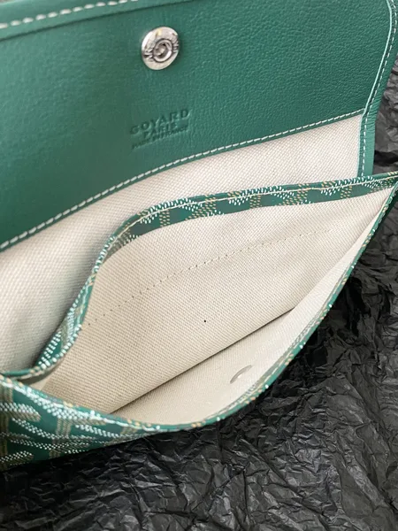 Goyard Green Goyardine Canvas  Chevroches Calfskin Saint Louis PM Tote product view 5
