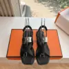 Hermès Women Black Leather Strappy Sandals product view 1