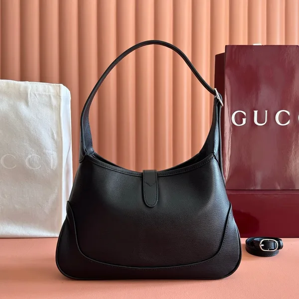 Gucci 26S Jackie Slim Shoulder Bag 28 In Black Calfskin product view 4