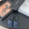 Chanel Women Blue Denim Mules Flats product view 1