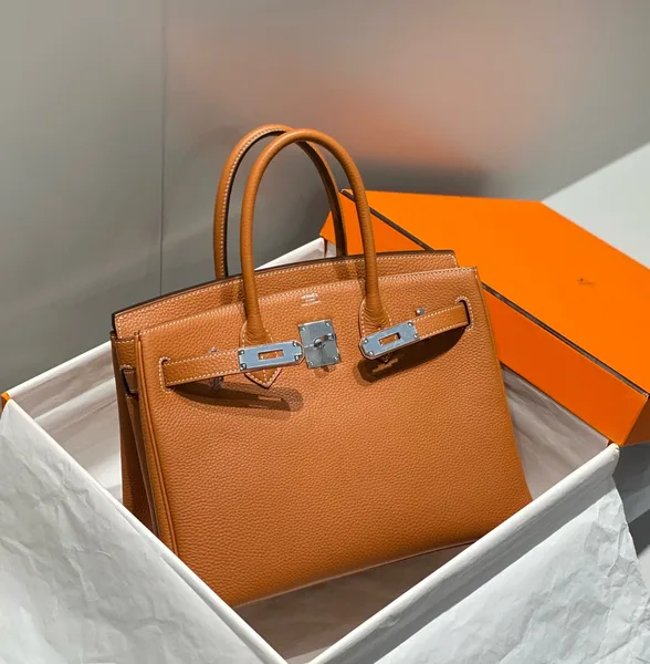 Hermès Birkin 30 Brown Togo Leather Silver Hardware Bag product view 3