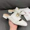Valentino Women White Leather Fringe Mules product view 5