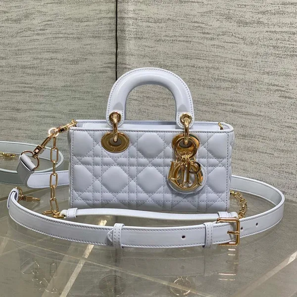 Dior Small Lady D‑Joy Bag 19 In Light Blue Gold Hardware product view 1