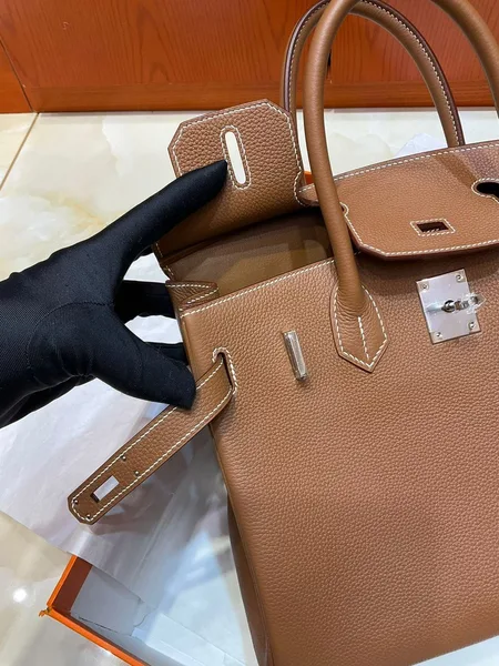Hermès Brikin 30 Gold with Silver Hardware Bag product view 4