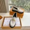 Louis Vuitton Women White Patterned Leather Loafers product view 5